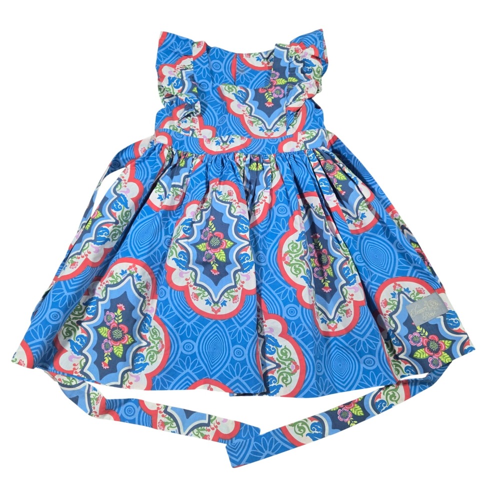 Eleanor Rose Blue Tapestry Floral Catalina Dress‎ - Size 4/5